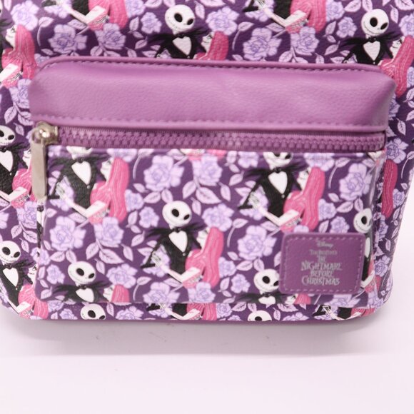 Disney Bioworld Purple Backpack Nightmare Before Christmas Adjustable Strap nwt - Picture 4 of 12